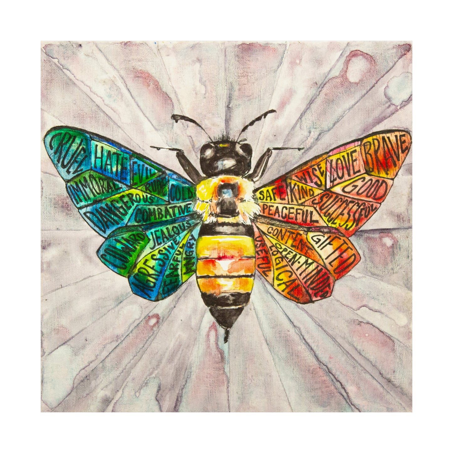 Opposing Forces Bumble Bee Print