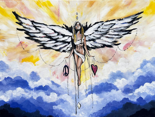 Phoenix Angel - Original Acrylic Painting on Canvas