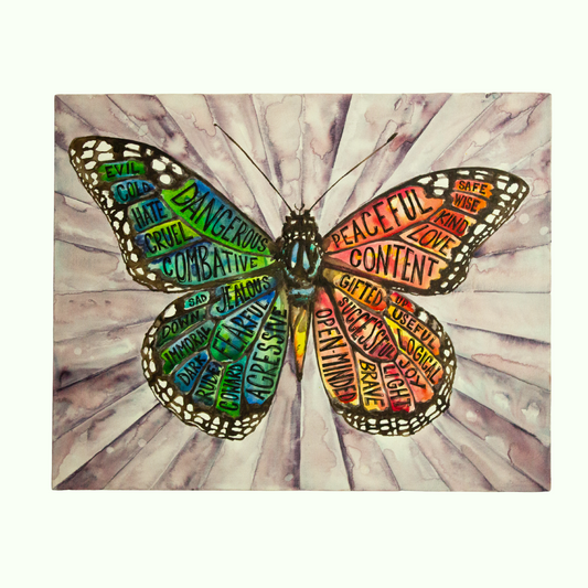 Opposing Forces Butterfly - 16"x20" - Original Watercolor Painting