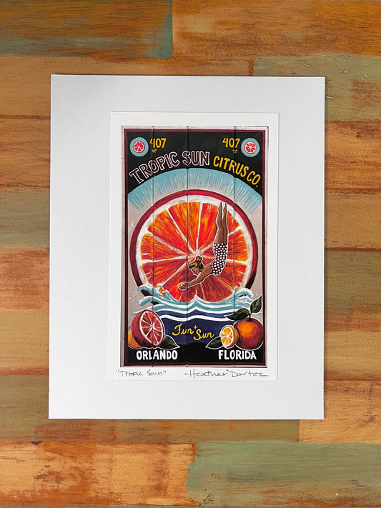 Signed Art Print - Tropic Sun Citrus Co. - Vintage Citrus Label